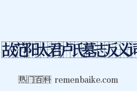 故范阳太君卢氏墓志反义词是什么意思的图片